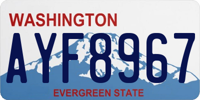 WA license plate AYF8967