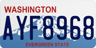 WA license plate AYF8968