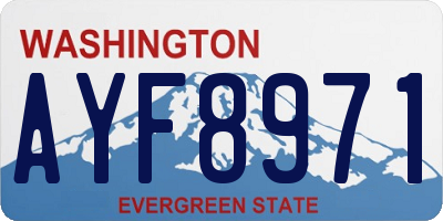WA license plate AYF8971