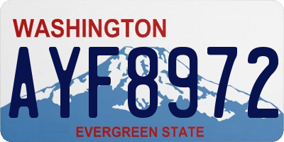 WA license plate AYF8972