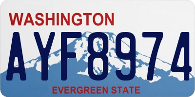 WA license plate AYF8974