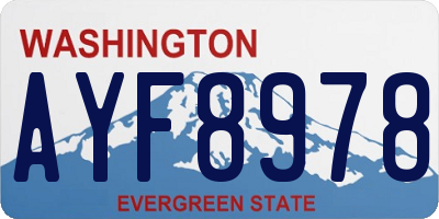 WA license plate AYF8978
