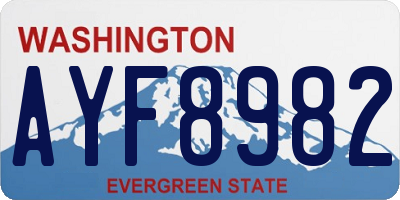 WA license plate AYF8982