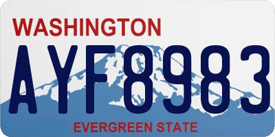 WA license plate AYF8983