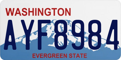 WA license plate AYF8984