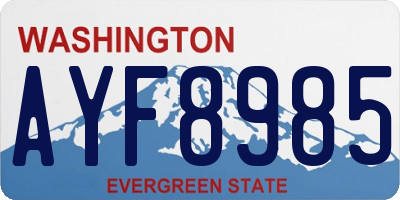 WA license plate AYF8985