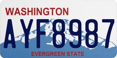 WA license plate AYF8987