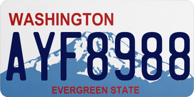 WA license plate AYF8988