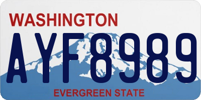WA license plate AYF8989