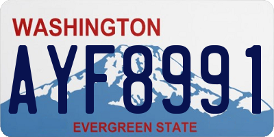 WA license plate AYF8991