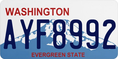 WA license plate AYF8992