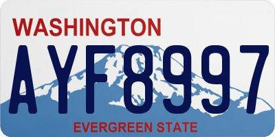 WA license plate AYF8997