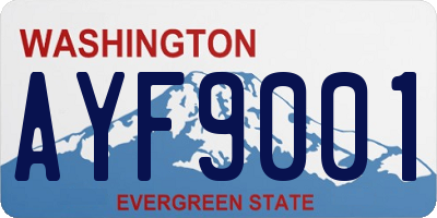 WA license plate AYF9001
