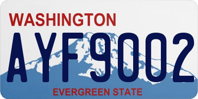 WA license plate AYF9002