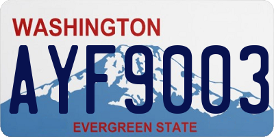 WA license plate AYF9003