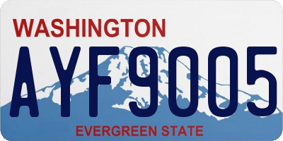 WA license plate AYF9005