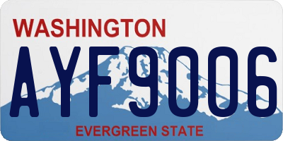 WA license plate AYF9006