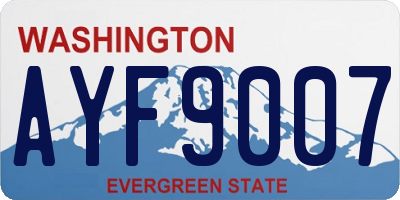 WA license plate AYF9007