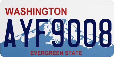 WA license plate AYF9008