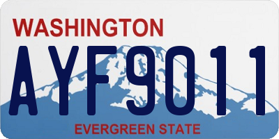 WA license plate AYF9011
