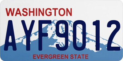 WA license plate AYF9012