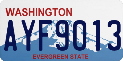 WA license plate AYF9013