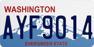 WA license plate AYF9014