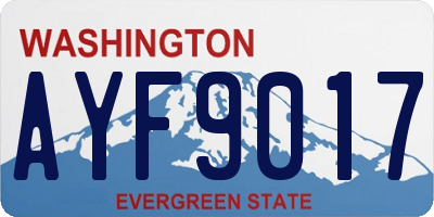 WA license plate AYF9017