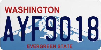WA license plate AYF9018
