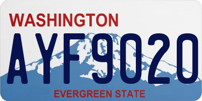 WA license plate AYF9020