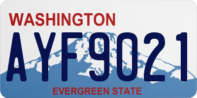 WA license plate AYF9021