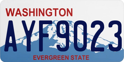 WA license plate AYF9023