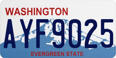 WA license plate AYF9025