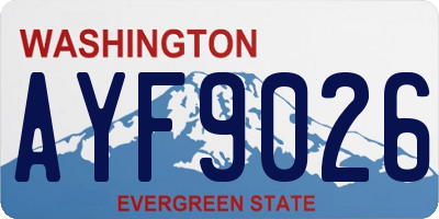 WA license plate AYF9026
