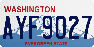 WA license plate AYF9027