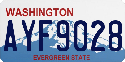 WA license plate AYF9028