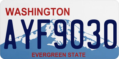 WA license plate AYF9030