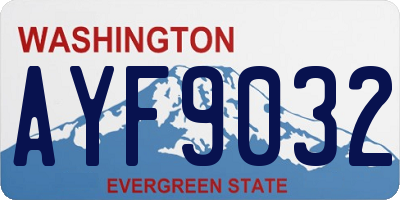 WA license plate AYF9032