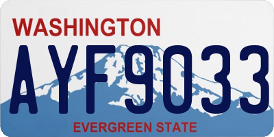 WA license plate AYF9033