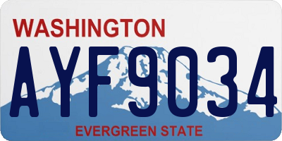 WA license plate AYF9034
