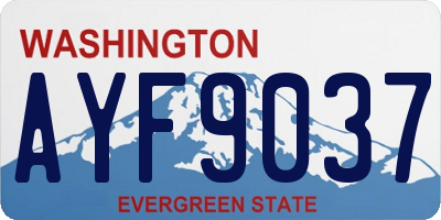 WA license plate AYF9037