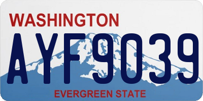 WA license plate AYF9039