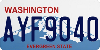 WA license plate AYF9040