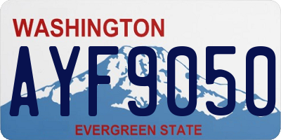 WA license plate AYF9050