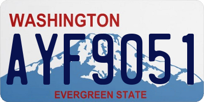 WA license plate AYF9051