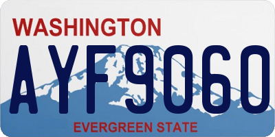 WA license plate AYF9060