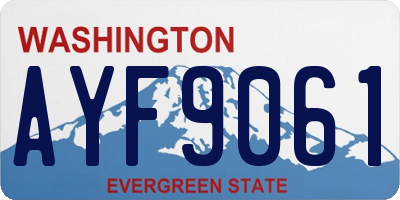 WA license plate AYF9061