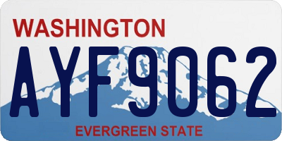 WA license plate AYF9062