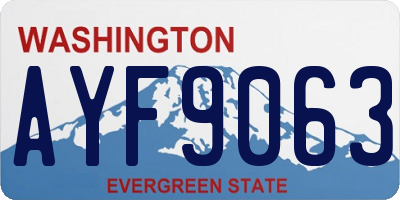 WA license plate AYF9063