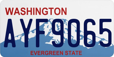WA license plate AYF9065